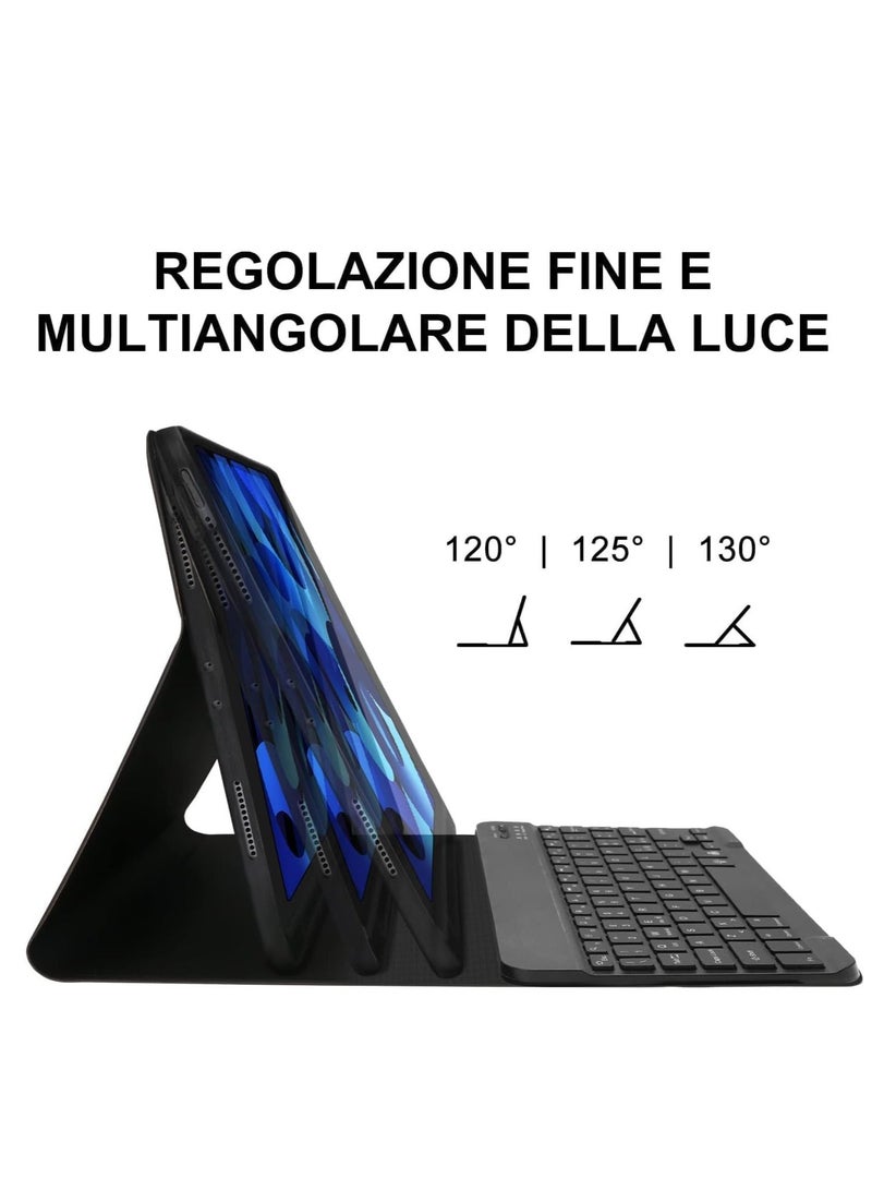 MUNTAQI Slim Protective Keyboard Case for iPad Air 11 Inch M2 – Wireless Keyboard for iPad Air 5/4 & iPad Pro 11" (1-4 Gen), Dual Language Layout (Black) - Image 4