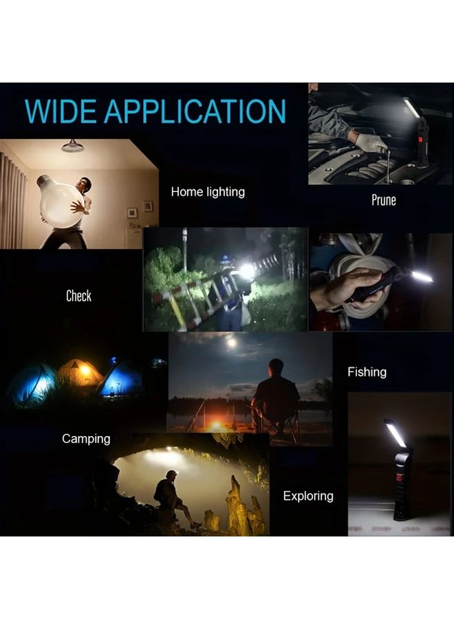 1pc LED Folding Work Light Magnetic USB Portable Flashlight for Camping Fishing - Image 5