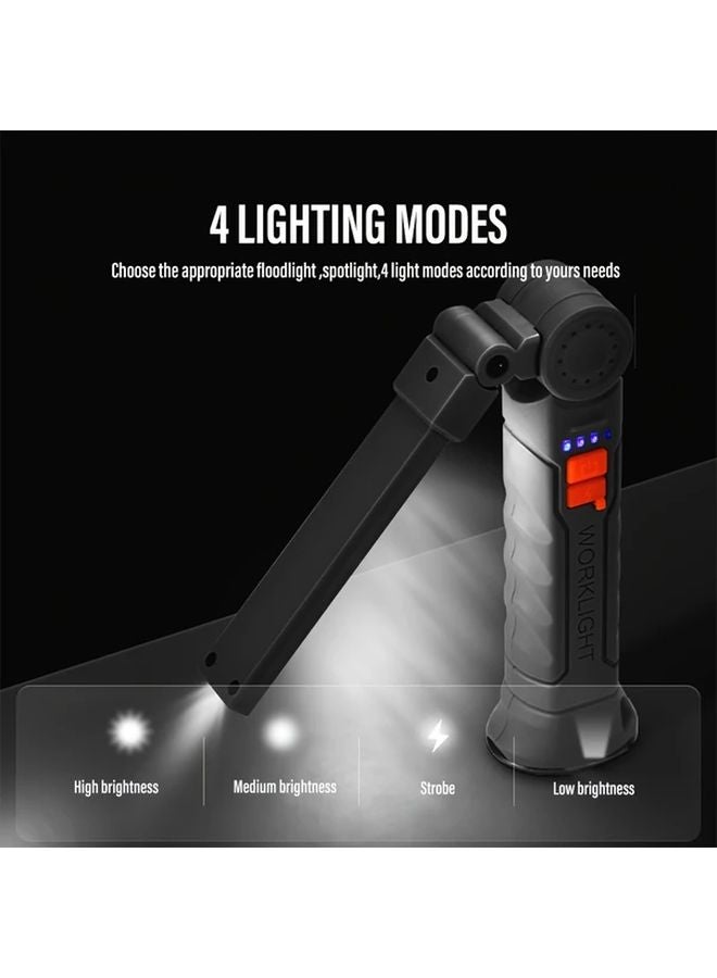 1pc LED Folding Work Light Magnetic USB Portable Flashlight for Camping Fishing - Image 4