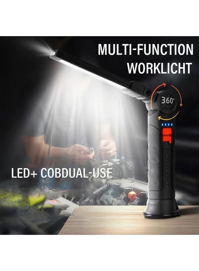 1pc LED Folding Work Light Magnetic USB Portable Flashlight for Camping Fishing - Image 2