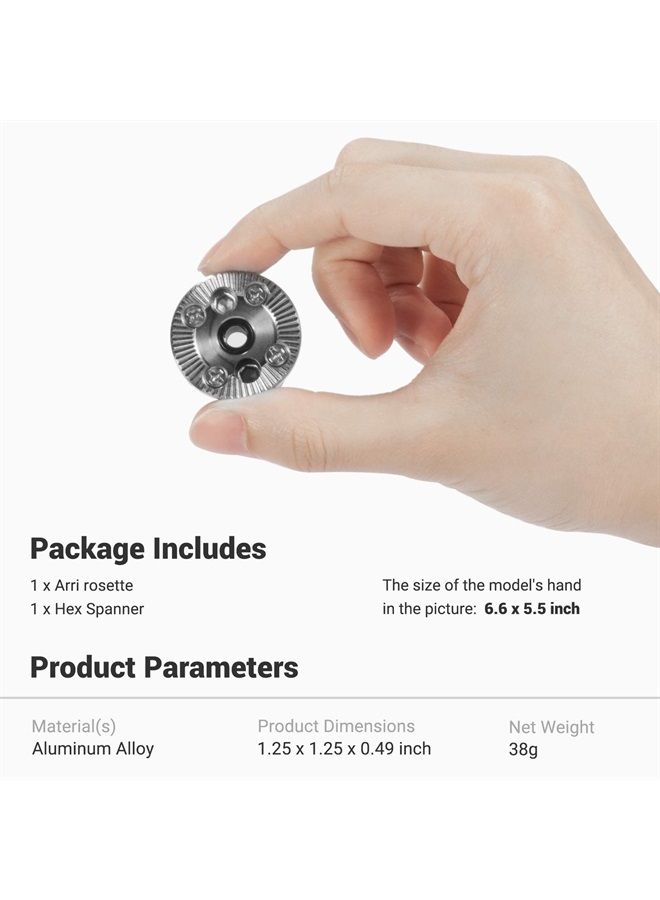 SMALLRIG Standard Rosette Bolt-On Mount (M6 Thread, 31.8 Diameter) for Camera Cage and Accessories - 1939