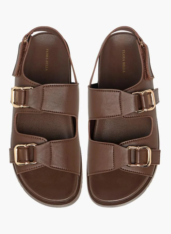Flora Bella By Shoexpress Buckle Accent Sandals with Hook and Loop Closure
