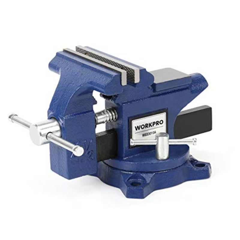 Bench Vise, 1 set, woodworking professionals, cast iron, 11.4 cm jaw width, heavy-duty clamping, black, swivel base with 360 rotation - Image 1