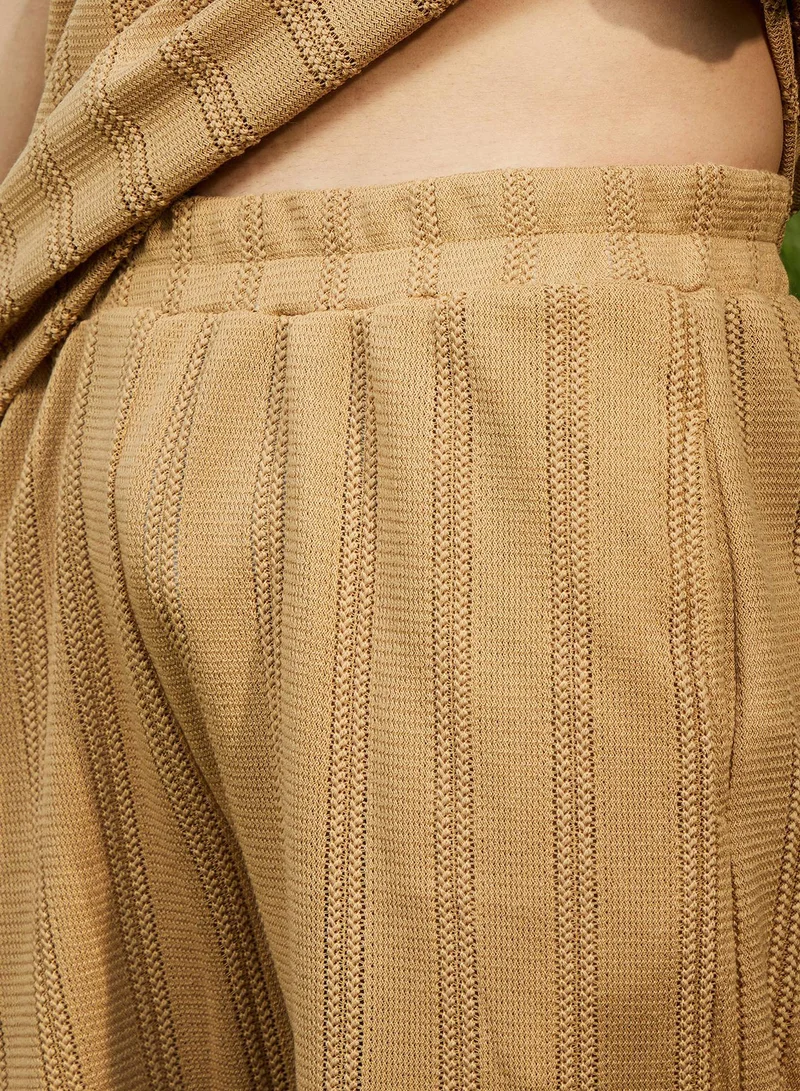 CAHOOT  Men's Buff Beige Stripe-Knit Co-Ord Set for Men | Best Price UAE