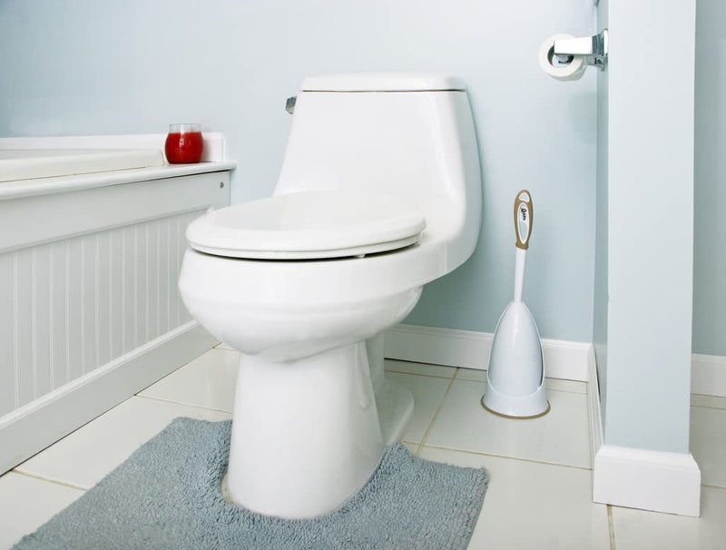 Quickie Toilet Bowl Brush and Storage Caddy with Microban for Bathroom, White, Heavy Duty Deep Cleaning, Convenient Storage, Long Handle, Fights Oder-Causing Material - Image 4