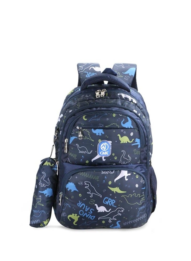 CHRIS Multi Print School Backpack for Boys and Girls  Versatile for School College  Everyday Use  Includes Free Stationery Pouch and Rain Dust Cover - Image 1