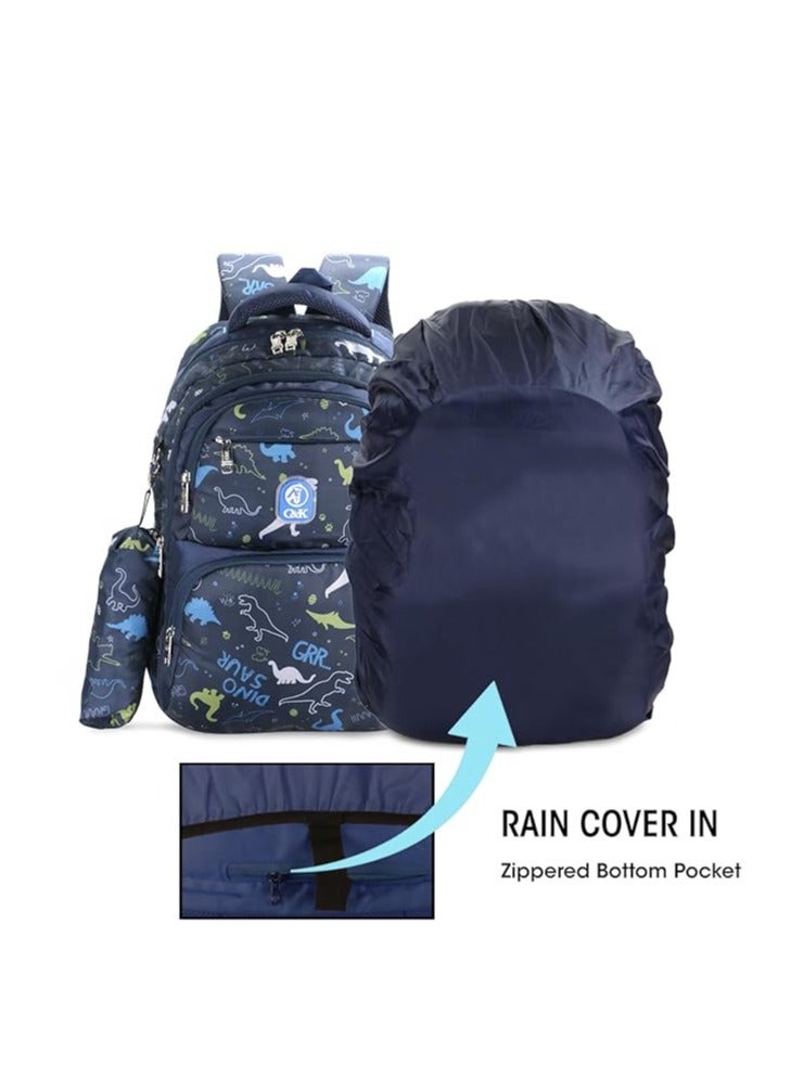 CHRIS Multi Print School Backpack for Boys and Girls  Versatile for School College  Everyday Use  Includes Free Stationery Pouch and Rain Dust Cover - Image 2