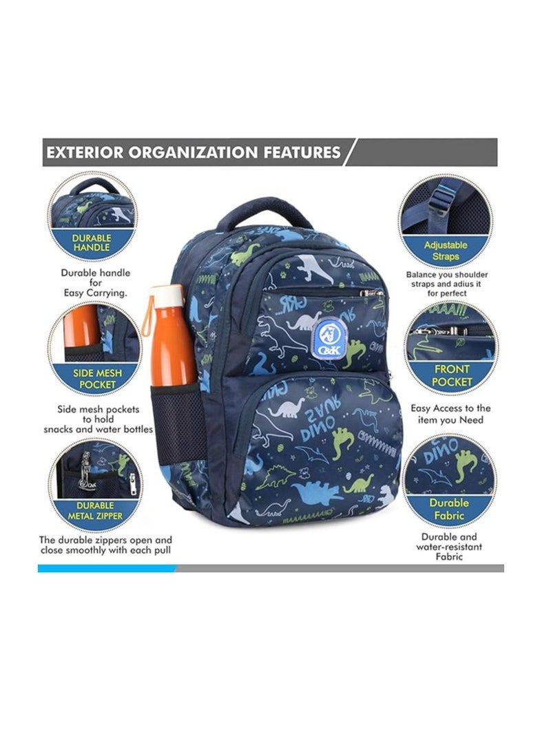 CHRIS Multi Print School Backpack for Boys and Girls  Versatile for School College  Everyday Use  Includes Free Stationery Pouch and Rain Dust Cover - Image 3