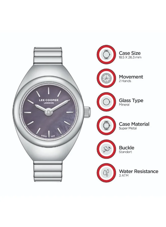Lee Cooper  Unisex Metal Analog Ring Watch LC08357.360 - 18.5 mm  | Best Price UAE