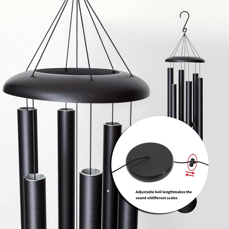 FDOCOI 45'' Wind Chimes Outdoor,Memorial Wind Chime, Large Wind Chimes for Outside Deep Tone, Sympathy Gifts. Black - Image 4