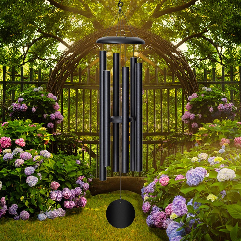 FDOCOI 45'' Wind Chimes Outdoor,Memorial Wind Chime, Large Wind Chimes for Outside Deep Tone, Sympathy Gifts. Black - Image 3
