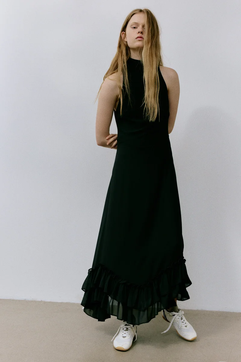 Ruffled maxi dress