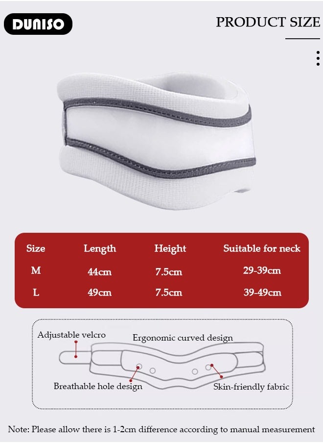 DUNISO Neck Brace for Neck Pain and Support,Adjustable Soft Foam Neck Protector, Soft Cervical Collar for Sleeping, Vertebrae Whiplash Wrap Aligns, Stabilizes & Relieves Pressure in Spine for Women & Men  - Image 4