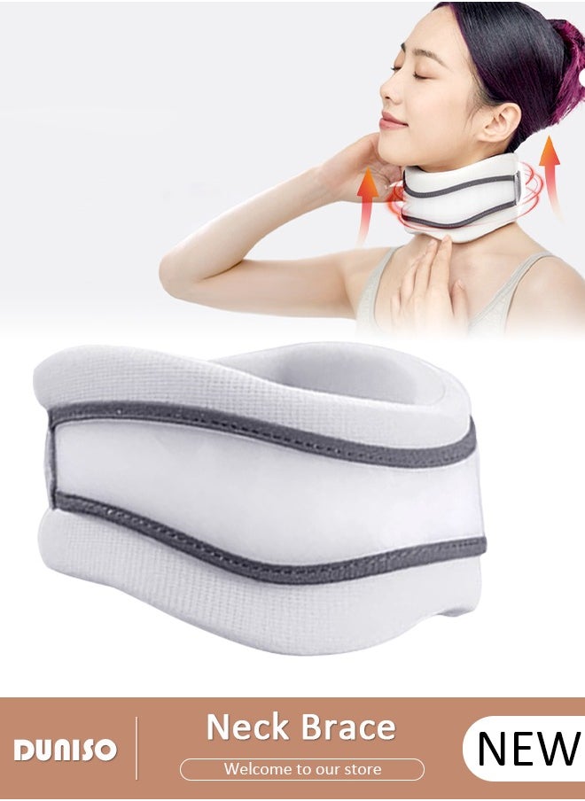 DUNISO Neck Brace for Neck Pain and Support,Adjustable Soft Foam Neck Protector, Soft Cervical Collar for Sleeping, Vertebrae Whiplash Wrap Aligns, Stabilizes & Relieves Pressure in Spine for Women & Men  - Image 1