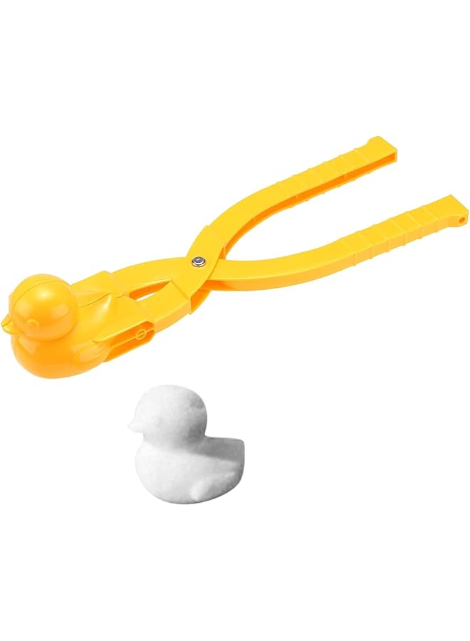 KASTWAVE Snowball Maker Toys Game Clip Spherical Duck Snowman Heart Snowball Maker Snow Ball Clip Sand Mold Tool Beach Sand Toy Fun Winter For Outdoor Snow Toy Fight For Snow Fight (Yellow) - Image 1