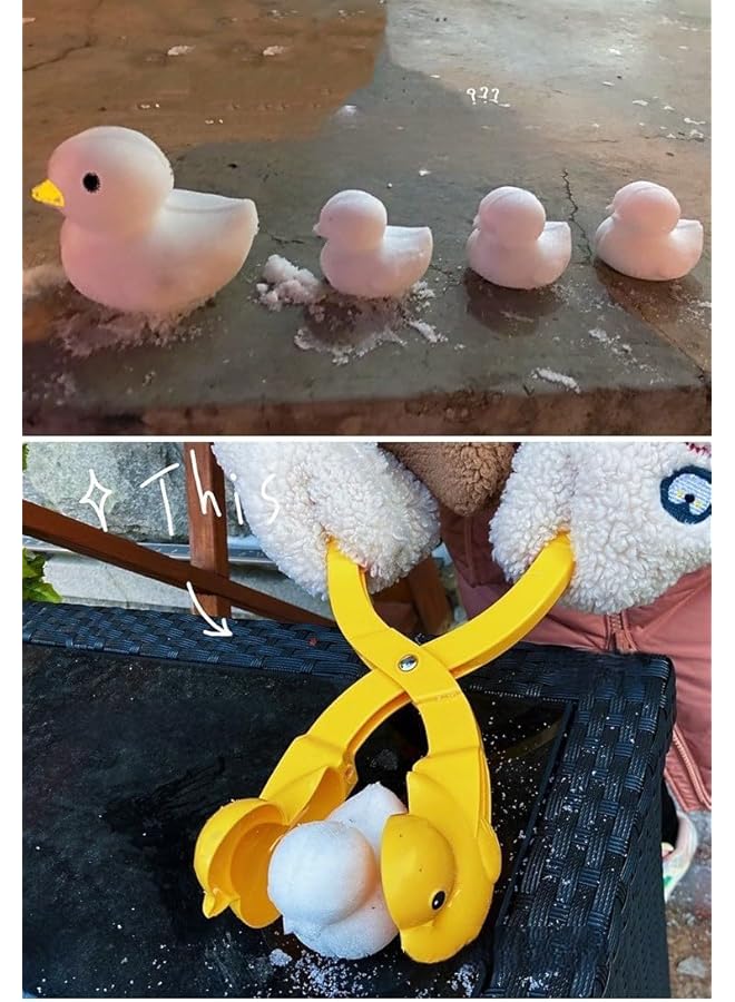 KASTWAVE Snowball Maker Toys Game Clip Spherical Duck Snowman Heart Snowball Maker Snow Ball Clip Sand Mold Tool Beach Sand Toy Fun Winter For Outdoor Snow Toy Fight For Snow Fight (Yellow) - Image 2