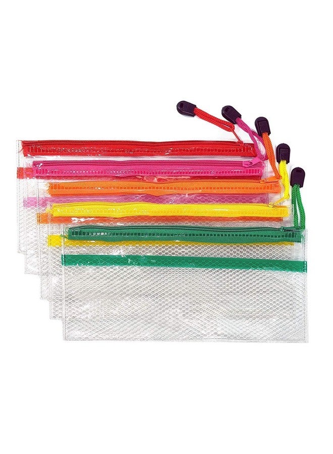 CIRO Large Capacity Transparent Pencil Bag Pouch with Zipper, Portable Makeup Pouch, Case Cute Stationery Bag for Students Girls Adults Office (Red) - Image 3
