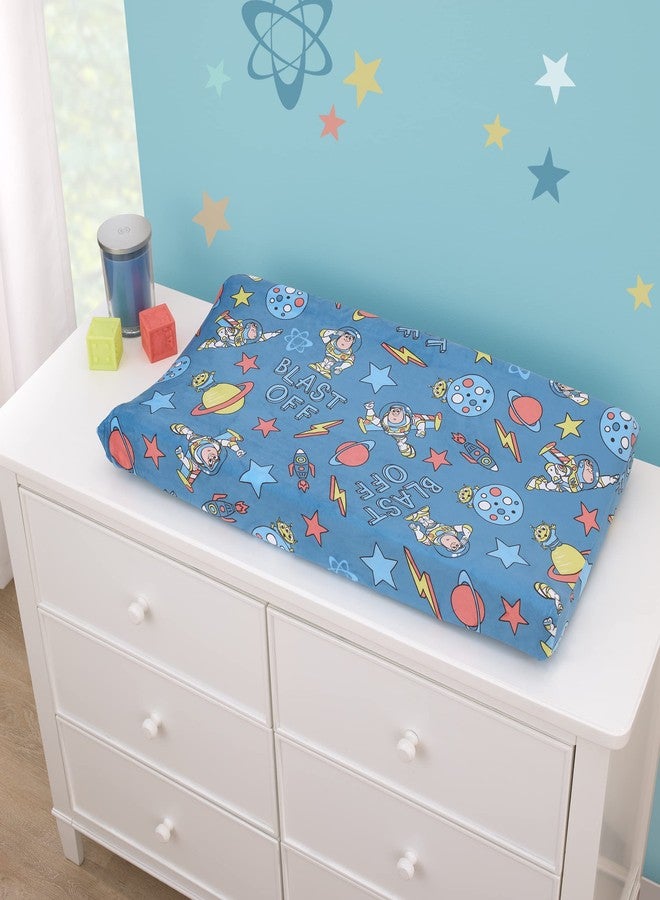 NoJo Disney Toy Story Buzz Lightyear Blue and Orange Blast-Off Contoured Changing Pad Cover - Image 2