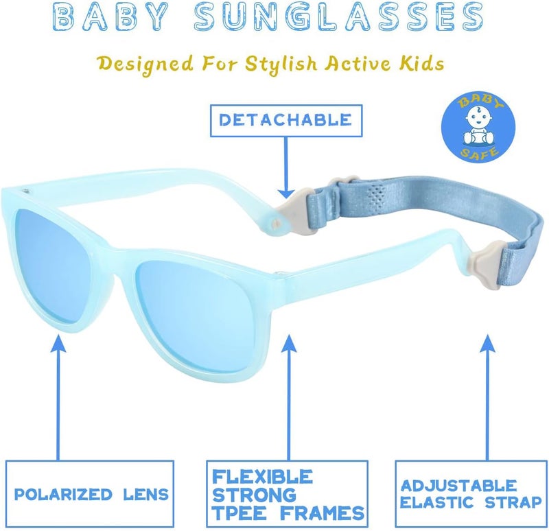 MAXJULI Baby Infant Sunglasses Safe, Soft, With Adjustable Strap 0-24 Months BPA Free 7002 - Image 5