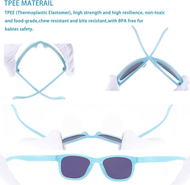 MAXJULI Baby Infant Sunglasses Safe, Soft, With Adjustable Strap 0-24 Months BPA Free 7002 - Image 4