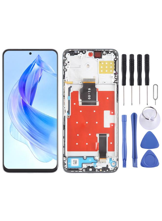 erorex Replacement For Honor 90 Lite Original LCD Screen Digitizer Full Assembly with Frame Silver - Image 1