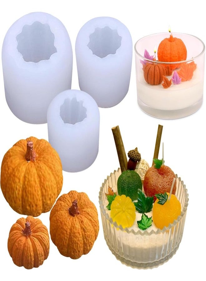 Skytail قوالب شموع ثلاثية الأبعاد على شكل يقطينة من سكاي تيل، 3 قطع، مصنوعة من السيليكون بأحجام مختلفة، مثالية لصنع الشموع اليدوية، وتزيين حفلات الهالوين، وتزيين الكيك، وصب الحلوى، وصنع شموع الهالوين، وديكور المنزل، والهدايا. - Image 1