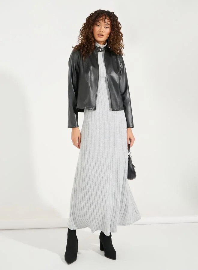 Styli Regular Fit Short Length Biker Jacket