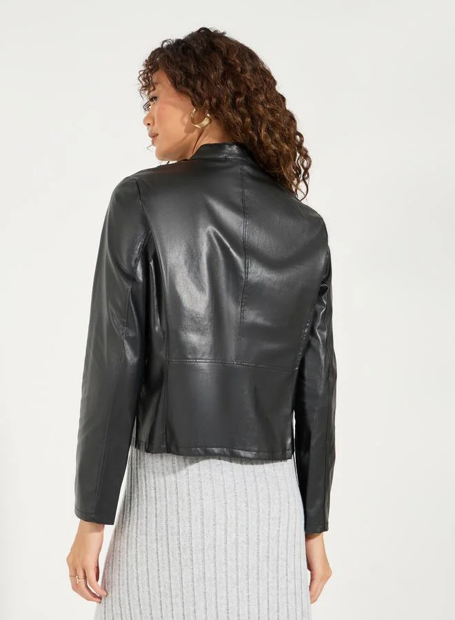 Styli Regular Fit Short Length Biker Jacket