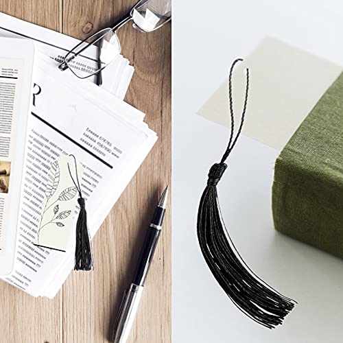 Lganze 100 Pcs Bookmark Tassels for Crafts Keychain Graduation - Book Marks with Mini Tassels for Jewelry Making and Graduation Celebrations (Black) - Image 5