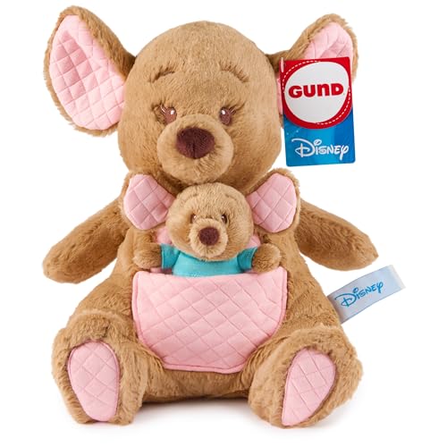 GUND Disney Official Kanga and Roo Oh So Snuggly Plush Winnie the Pooh Kangaroo and Baby Stuffed Animals for Ages 1 and Up Brown 125 - Image 1