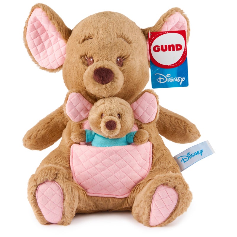 GUND Disney Official Kanga and Roo Oh So Snuggly Plush Winnie the Pooh Kangaroo and Baby Stuffed Animals for Ages 1 and Up Brown 125 - Image 2