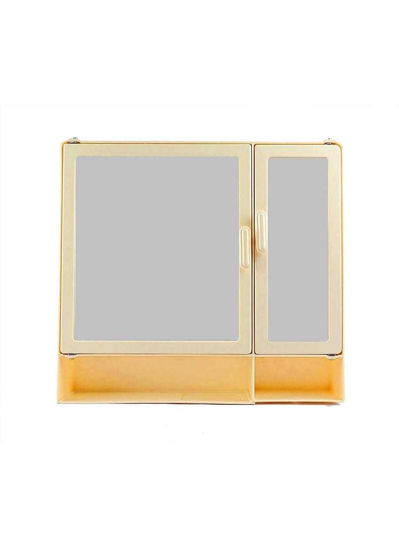 Epraiser Epraiser ABS Unbreakable ZBF 109 Bathroom Double Mirror and Door Cabinet with Storage ChestShelves and Extra Plastic Wall Shelf 17X4X16 Ivory  - Image 1