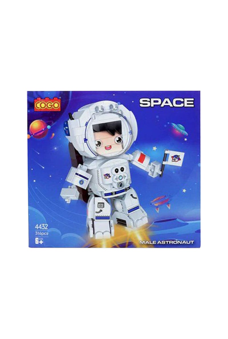Cogo Male Astronaut Space Building Blocks Puzzle Set