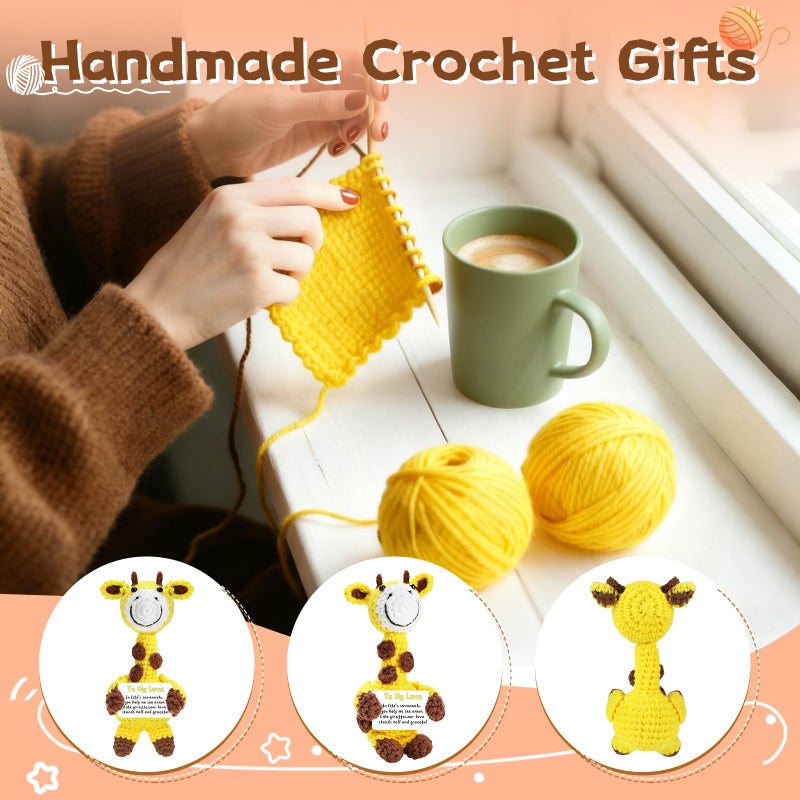 DAFURIET Handmade Positive Crochet Animals Gifts For Her/Him/Women/Men  To My Love Emotional Stuffed Giraffe Thank You Present Gift For Anniversary  Weeding  Christmas  Valentines  Birthday And Special Days - Image 3