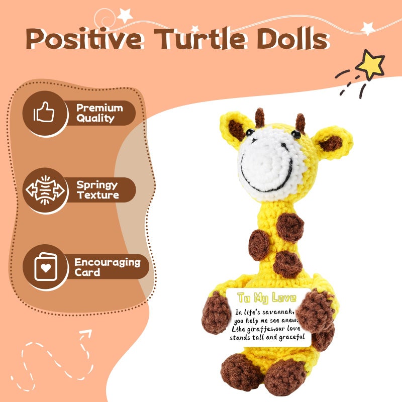 DAFURIET Handmade Positive Crochet Animals Gifts For Her/Him/Women/Men  To My Love Emotional Stuffed Giraffe Thank You Present Gift For Anniversary  Weeding  Christmas  Valentines  Birthday And Special Days - Image 4