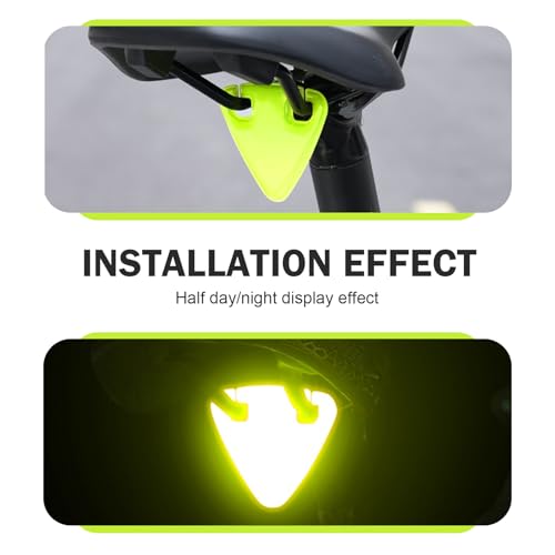 MOXRUQ 2 PCS Bike Safety Cycling Reflectors, High-Visibility Bicycle Triangle Reflective Warning Sign for Night Ride, Night Cycling Safety Equipment (Green) - Image 5