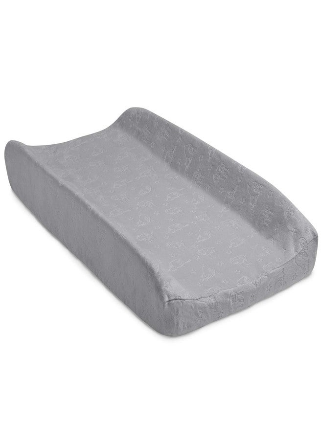 Delta CHILDREN Serta Perfect Sleeper Contoured Changing Pad with Plush Cover, Grey - Image 1