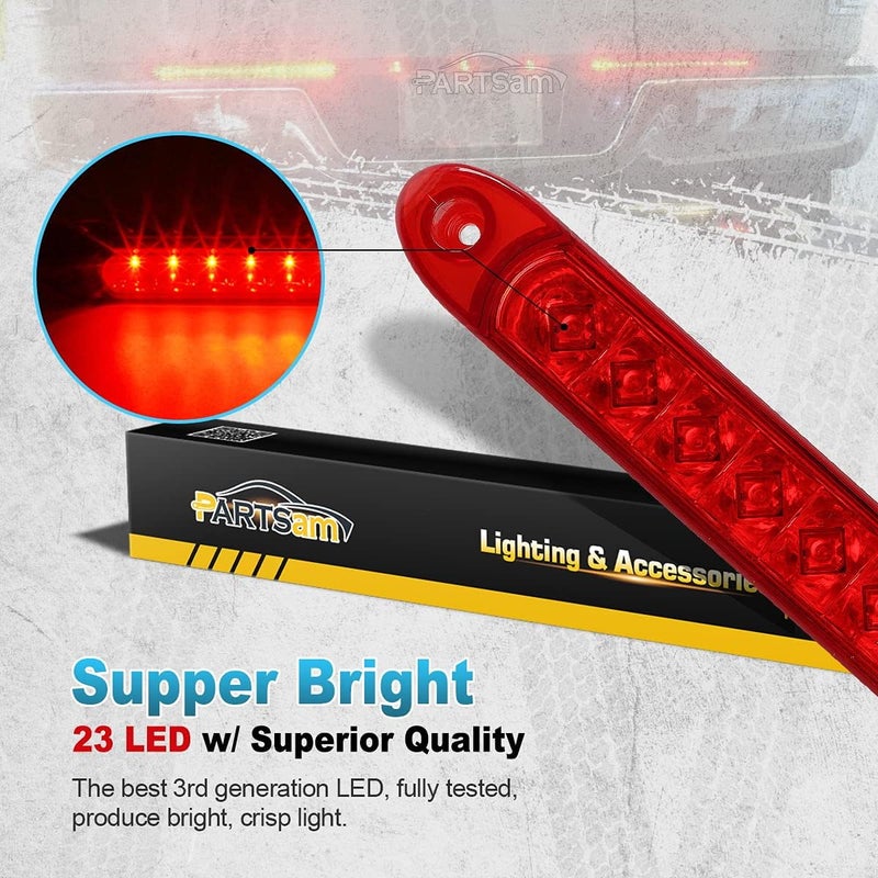 Partsam 2PC Red 17" 23 LED Light Bar for Car Truck Trailer RV Bus Boat - Waterproof - Image 5