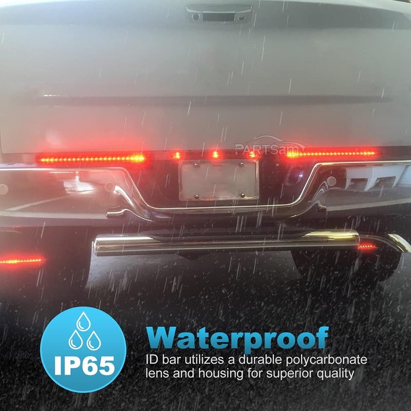 Partsam 2PC Red 17" 23 LED Light Bar for Car Truck Trailer RV Bus Boat - Waterproof - Image 2