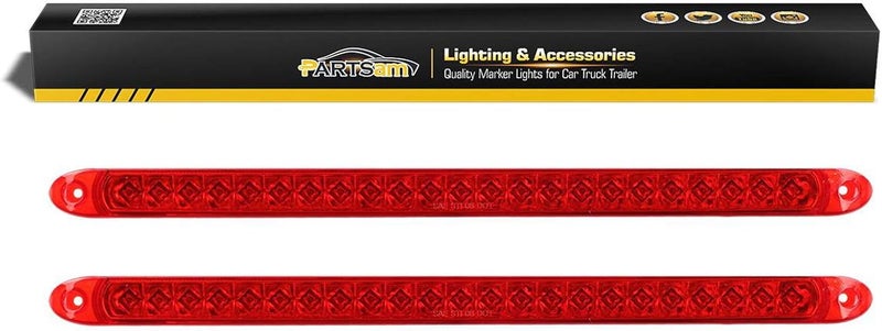 Partsam 2PC Red 17" 23 LED Light Bar for Car Truck Trailer RV Bus Boat - Waterproof - Image 1