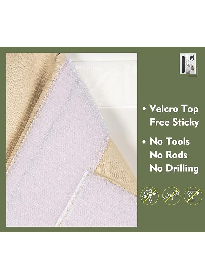 erorex Blackout Door Curtain Privacy Thermal Insulated Front Door Curtain Drapery For Patio Door French Door Sidelight Curtain Tie Up Shade Sliding Door Window Tricia Curtains W26*L80 1 Panel Beige - Image 4