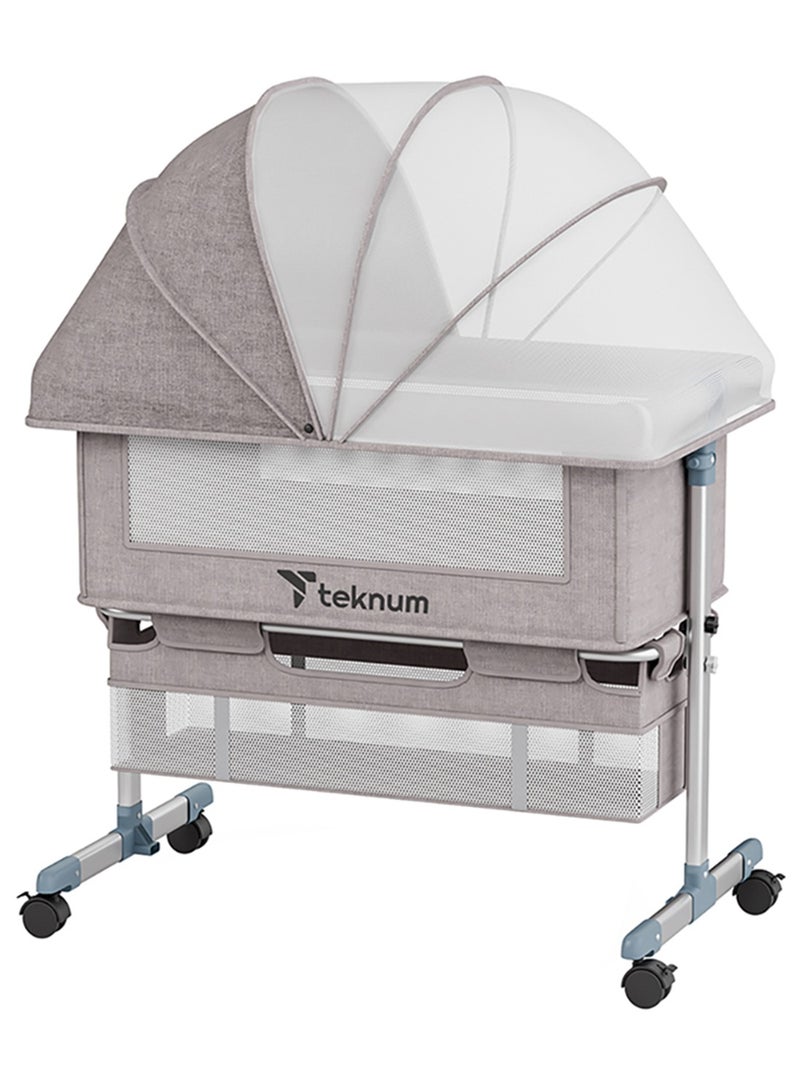 TEKNUM سرير أطفال بجانب السرير مع شبكة للبعوض - عاجي، 95x60x80 سم - Image 1