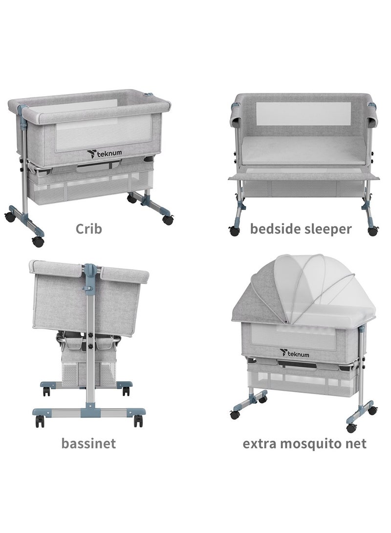 TEKNUM سرير أطفال بجانب السرير مع شبكة للبعوض - عاجي، 95x60x80 سم - Image 5