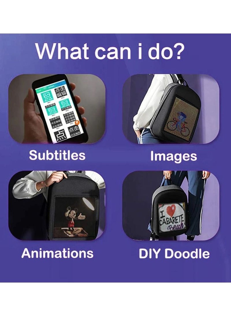 Generic - Fashion LED Bag Display Backpack Smart Style Laptop Backpack Creative Gift School Bag - Image 1
