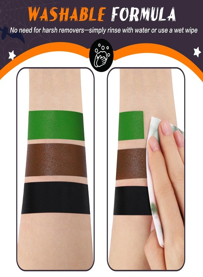 BOBISUKA Brown Face Body Paint Stick Washable Water-Based Face Paint Makeup Stick for Halloween, Skeleton, Skull, Camo, Hunting, Cosplay, SFX, Sports Eye Black & Costume Party - Image 4