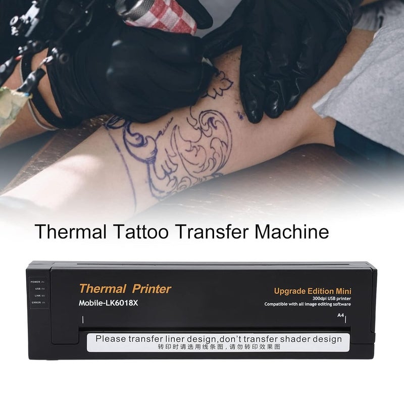 klarako Tattoo Transfer Machine Tattoo Transfer Copier USB Interface High Speed Thermal Tattoo Pattern Printer Machine 100‑240V for Tattoo Transfer Drawing Thermal Stencil Maker Copier For DIY(#2) - Image 2