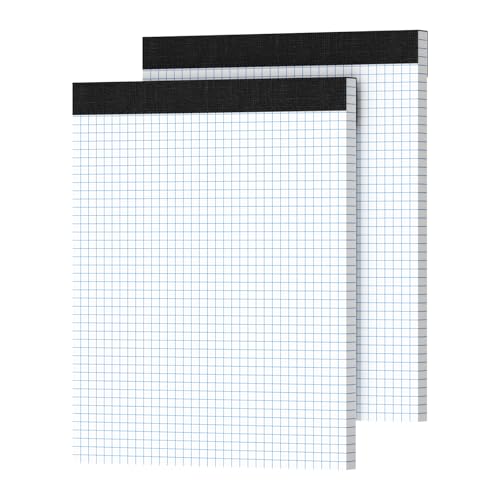 Ciphyfee Graph Paper 8.5 X 11, 2 Pack, 4x4 Quad Ruled, Grid Paper Pad 8-1/2" X 11.75", Grid Pad 8.5 X 11.75, Engineering Notebook, Easy Tears Off, White 70 Gsm Graft Paper - Image 1