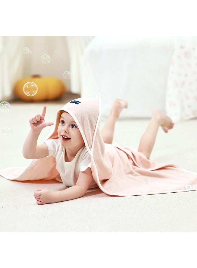 GRSSDER Baby Hooded Towel 2 Pack for Newborn, Super Soft Bath Towels with Original Design, Ultra Absorbent Knit Terry, Large Toddler Towels with Hood for Girls, Shower Gifts for Infant, 34"x 34" - Image 5