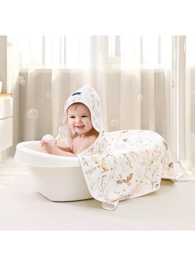 GRSSDER Baby Hooded Towel 2 Pack for Newborn, Super Soft Bath Towels with Original Design, Ultra Absorbent Knit Terry, Large Toddler Towels with Hood for Girls, Shower Gifts for Infant, 34"x 34" - Image 4