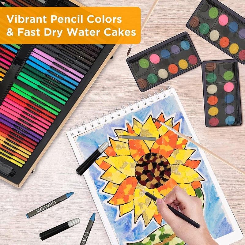 Shuban Art Set 180 Piece Deluxe Painting Drawing Kit with Oil Pastels Crayons Colored Pencils Acrylic Paint Mega Supplies for Gifting Birthday Kids Girls Boys - Image 4
